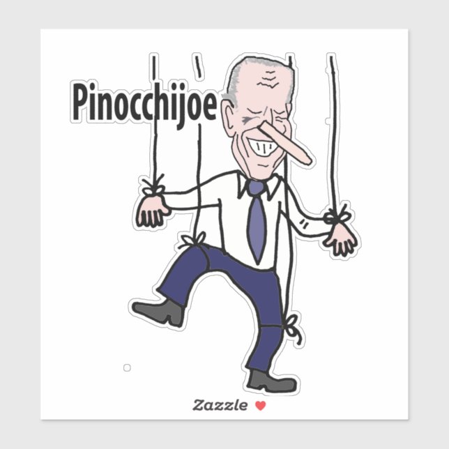 Adesivo Funny Anti Joe Biden Pinocchijoe Pun Político (Folha)