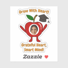 Adesivo Funny Apple Custom Photo Grateful Heart Smart Mind