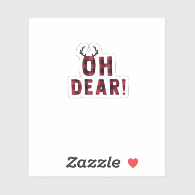 Adesivo Funny Attitude Oh Dear Plaid Deer Creative Design  (Folha)