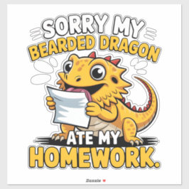 Adesivo Funny Bearded Dragon Cute Reptile Lover Gift