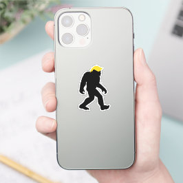 Adesivo Funny Bigfoot em Trump Yellow Hair 2024 Eleições