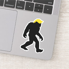 Adesivo Funny Bigfoot em Trump Yellow Hair 2024 Eleições