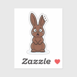 Adesivo Funny Bitten Ear Chocolate Bunny Victim Easter 