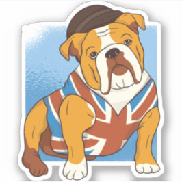 Adesivo Funny British Bulhdog English Flag Patriotic