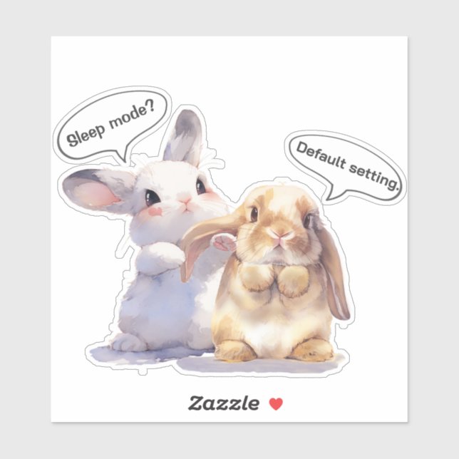 Adesivo Funny Bunny Sticker – Sleep Mode vs Default (Folha)