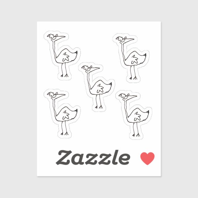 Adesivo Funny Cartoon Bird Custom-Cut Vinyl Stickers (Folha)