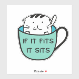 Adesivo Funny Cat in a Mug Sticker