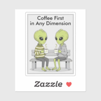 Adesivo Funny Coffee and Aliens