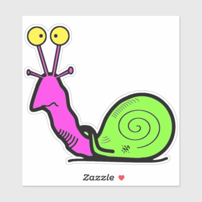 Adesivo Funny Cool Snail Cartoon (Folha)