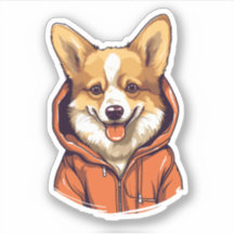 Funny Corgi Vestindo Hoodie