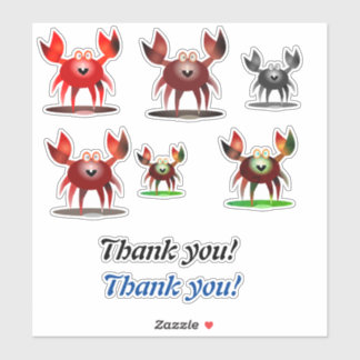 Adesivo Funny crabs and Thank you