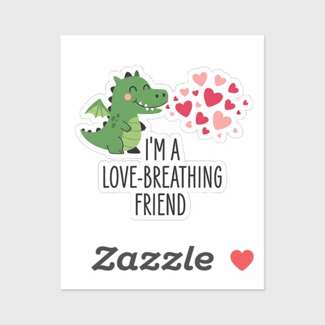 Adesivo Funny Cute Love Breathing Dragon Friend (Folha)