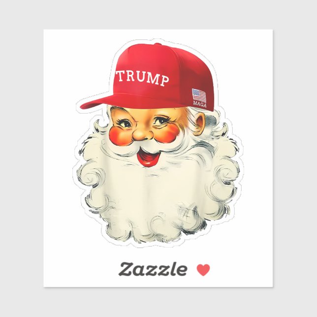 Adesivo Funny Donald Trump Papai Noel Claus MAGA Natal (Folha)