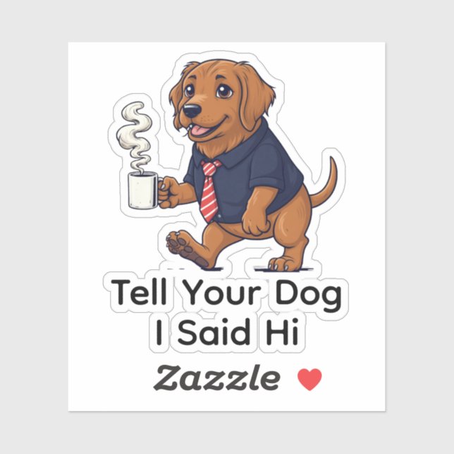 Adesivo Funny Gordon Setter Dog Business Suit Coffee  (Folha)