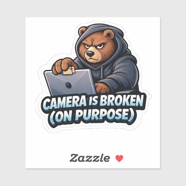 Adesivo Funny Grizzly Bear Laptop Camera Sticker (Folha)