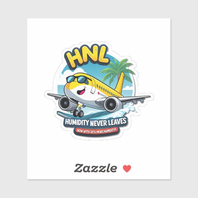 Adesivo Funny HNL Airport Code Vinyl (Folha)