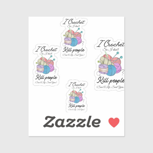 Adesivo Funny I Crochet Save A Life Yarn Art (Folha)