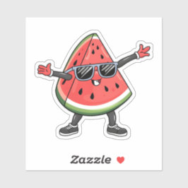 Adesivo Funny Kawaii Watermelon sorrindo com óculos de sol