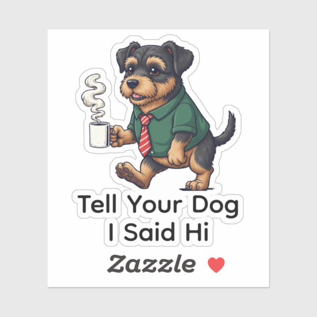 Adesivo Funny Lakeland Terrier Dog Business Suit Coffee  (Folha)