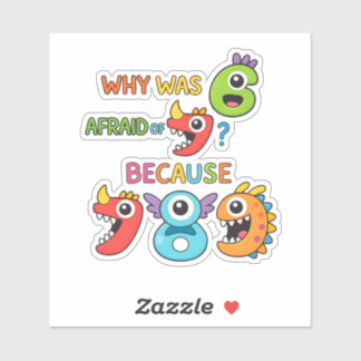 Adesivo Funny Math Joke Numbers Sticker for Kids