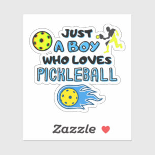 Adesivo Funny Pickleball Player Just A Boy Who Loves Pickl
