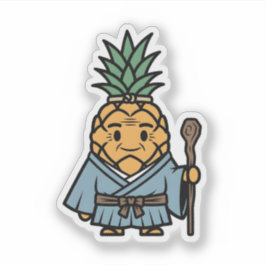 Adesivo Funny Pineapple Sensei Master Samurai Illustration