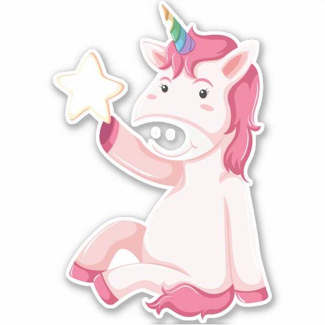 Adesivo Funny Pink Unicorn (Frente)