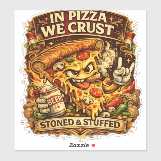 Adesivo Funny Pizza Lover Phone Case – In Pizza We Crust R (Folha)