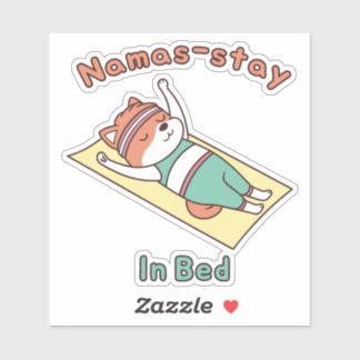 Adesivo Funny Red Panda Namas-stay In Bed Yoga Pun Sticker