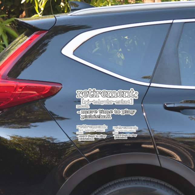Adesivo Funny Retirement Pickleball Definition (Lado do carro)