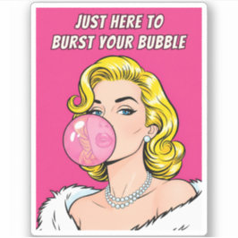 Adesivo Funny Retro Vintage Pinup Girl Humor Pop Art 