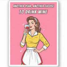Funny Retro Vintage Wine Humor Pink Pop Art 