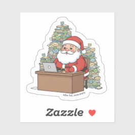 Adesivo Funny Santa Sticker – “Inbox Full, Cocoa Empty” 
