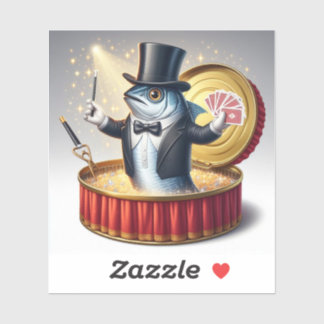 Adesivo Funny Sardine Magician Trickster Illusion Fish