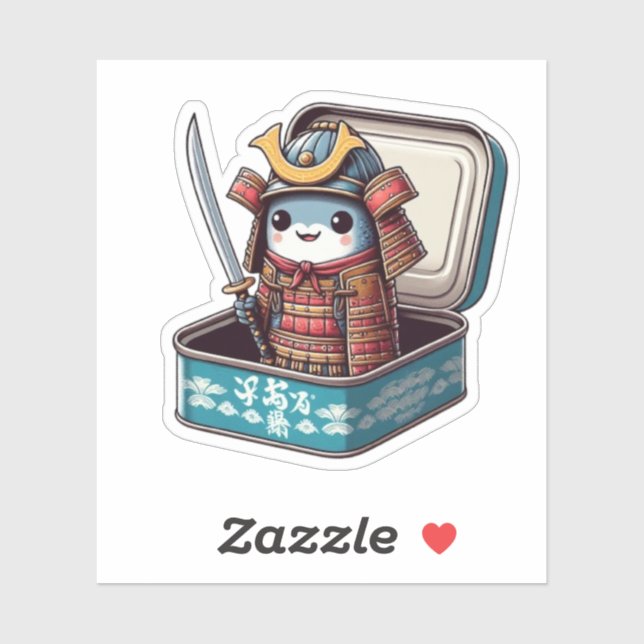 Adesivo  Funny Sardine Samurai Vinyl Sticker (Folha)