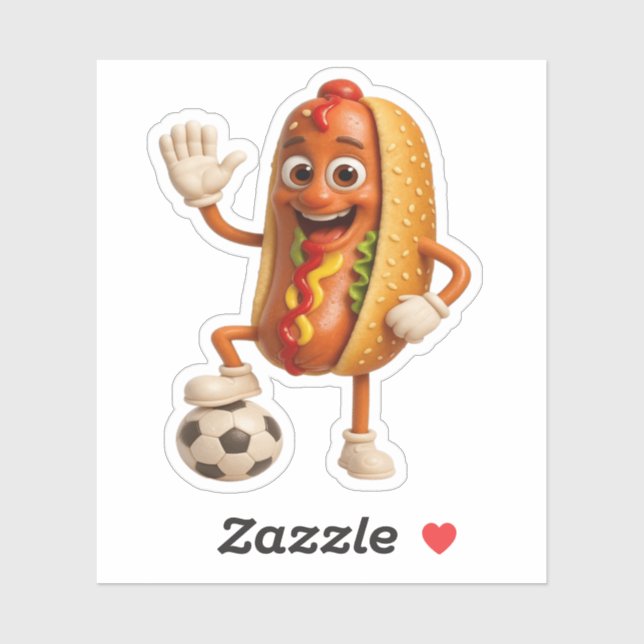 Adesivo Funny Sausage Sandwich Cartoon Sticker (Folha)