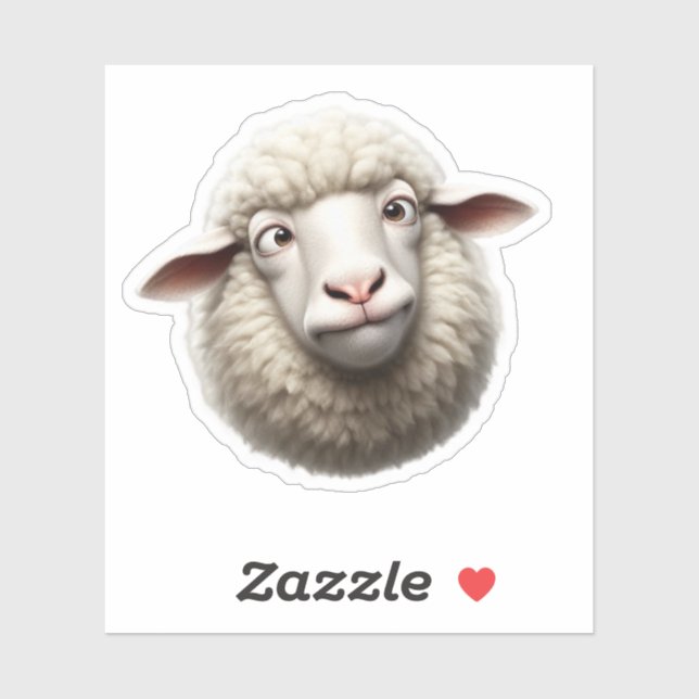 Adesivo Funny Sheep Sticker – Cross‑Eyed Sheep (Folha)