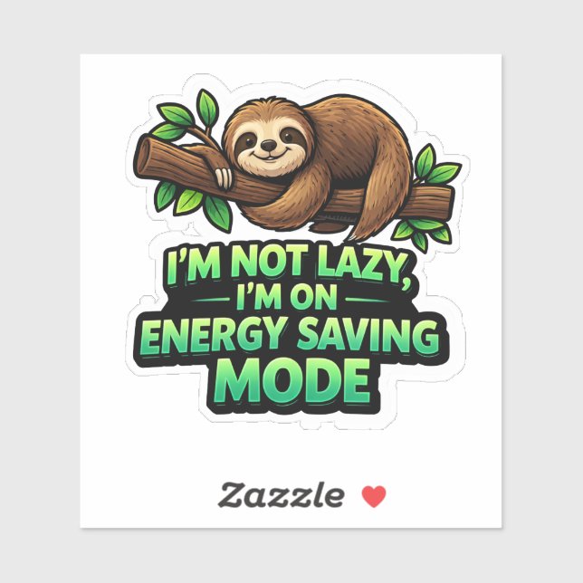 Adesivo Funny Sloth Energy Saving Mode Sticker (Folha)