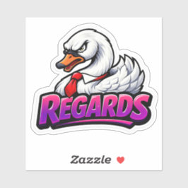 Adesivo Funny Swan Regards Office Sarcasm Sticker