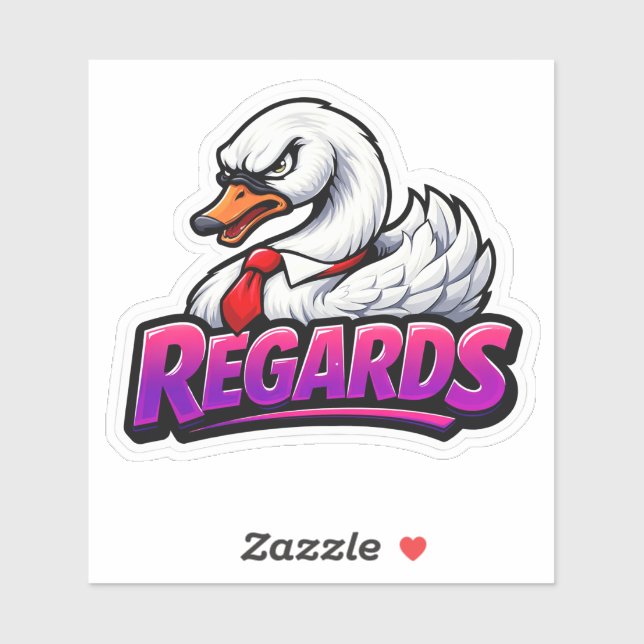 Adesivo Funny Swan Regards Office Sarcasm Sticker (Folha)