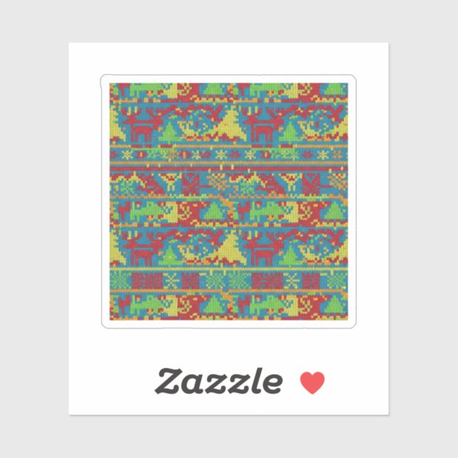 Adesivo Funny Ugly Christmas Sweater Pattern Holiday  (Folha)