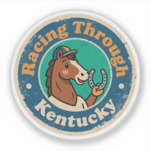 Adesivo Funny Vintage Kentucky Horse Racing Retro