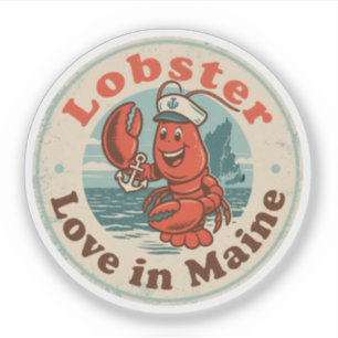 Adesivo Funny Vintage Maine Lobster Sailor Hat Retro