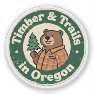 Adesivo Funny Vintage Oregon Beaver Flannel Evergreen