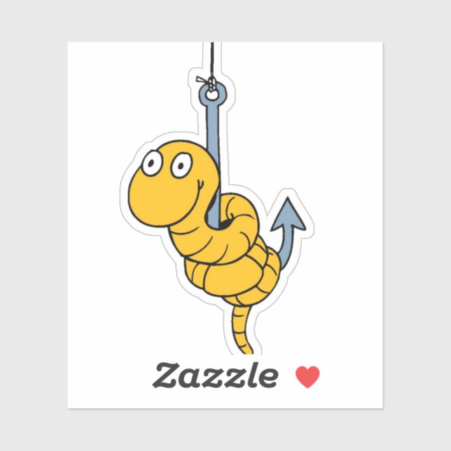 Adesivo Funny Worm Custom-Cut Vinyl Sticker (Folha)