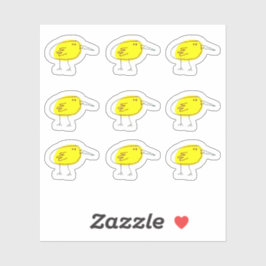 Adesivo Funny Yellow Bird Doodle Custom-Cut Vinyl Stickers