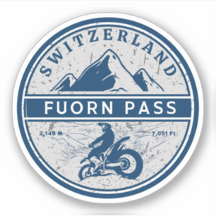 Adesivo Fuorn Pass-Ofenpass swiss -alps turnê de motocicle