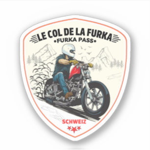 Adesivo furka pass - viagem de moto pela estrada de montan