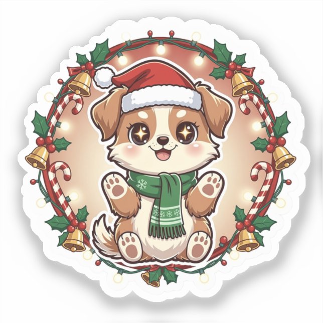 Adesivo Furry Holiday Cheer Custom-Cut Vinyl Sticker (Frente)