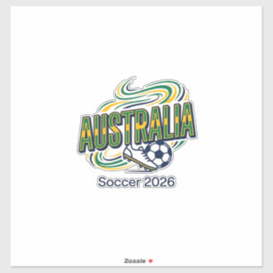 Adesivo Futebol Austrália 2026 Futebol Negrito Tipografia 